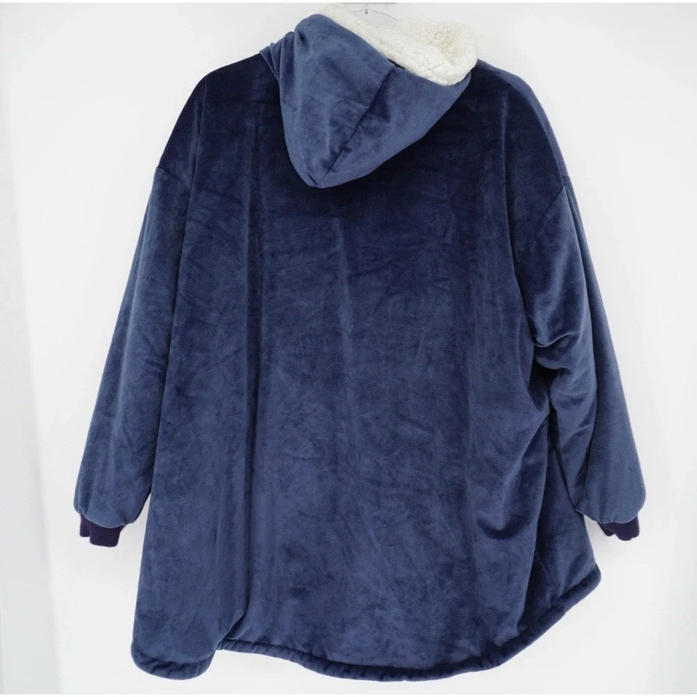 The Comfy Original Oversized Wearable Blanket Hoodie Blue Sherpa Lined KIDS‎